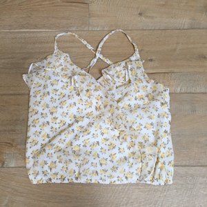 Hollister Yellow Floral Tank Top